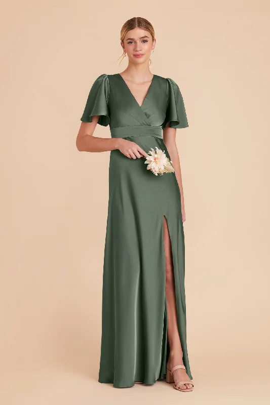 Marni Matte Satin Dress - Eucalyptus