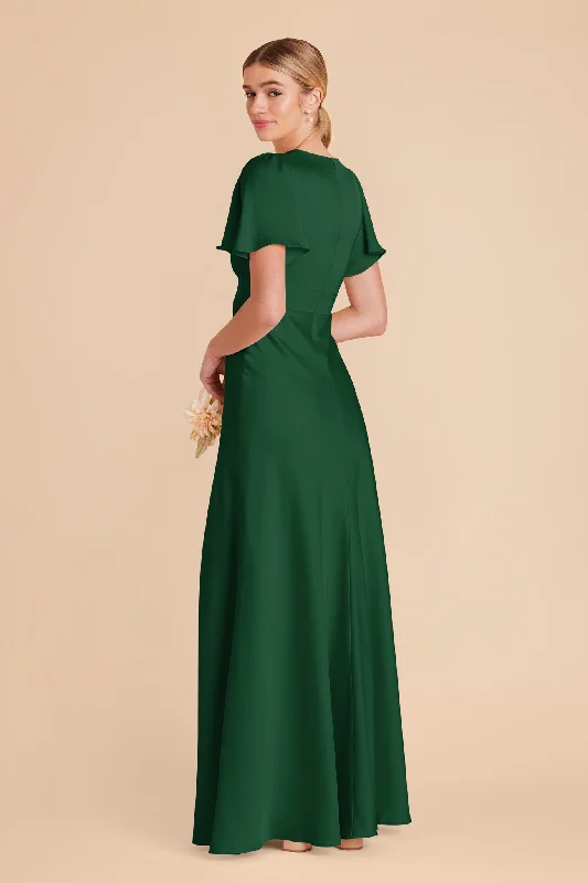 Marni Matte Satin Dress - Forest Green