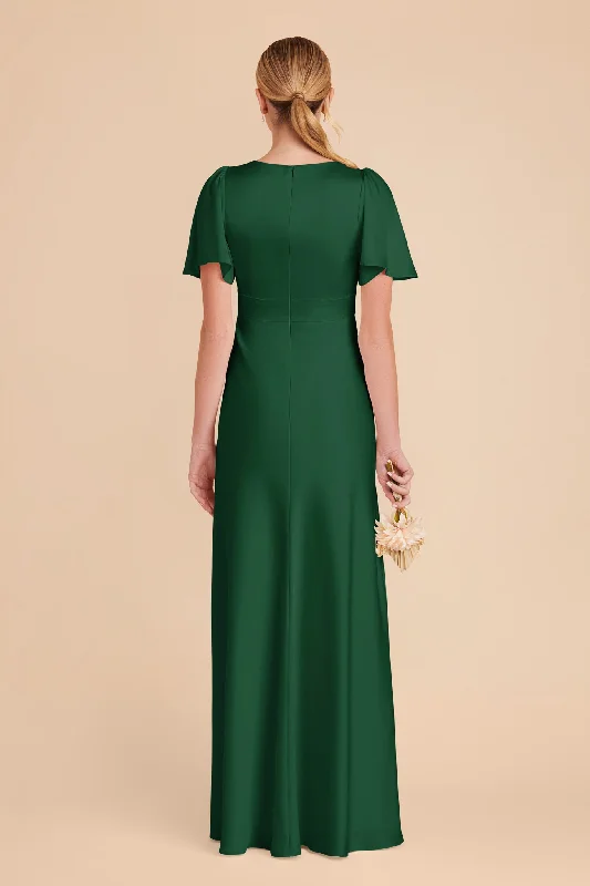 Marni Matte Satin Dress - Forest Green