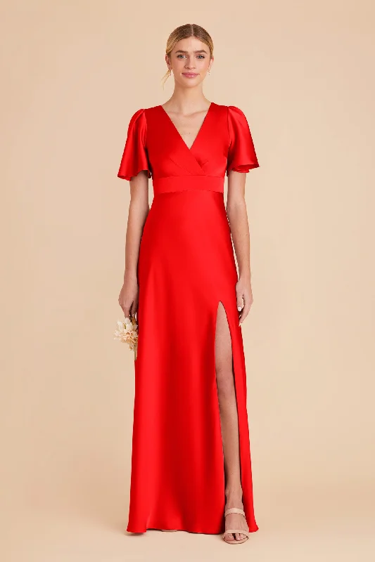 Marni Matte Satin Dress - Lipstick Red