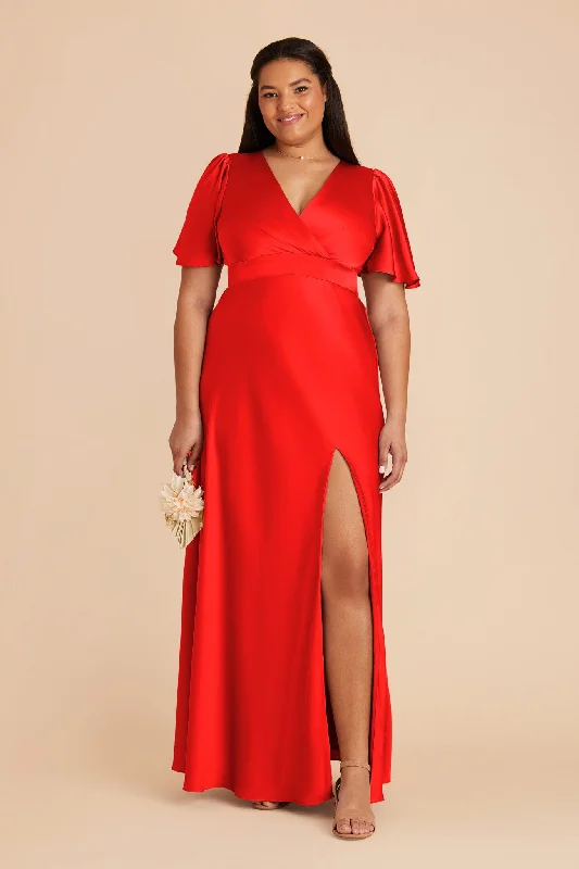 Marni Matte Satin Dress - Lipstick Red