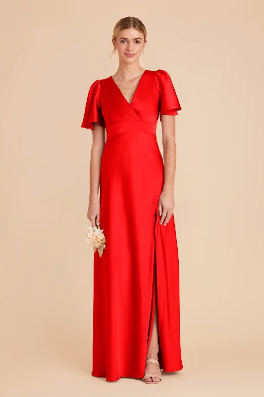 Marni Matte Satin Dress - Lipstick Red