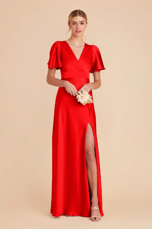 Marni Matte Satin Dress - Lipstick Red