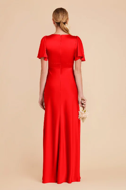 Marni Matte Satin Dress - Lipstick Red