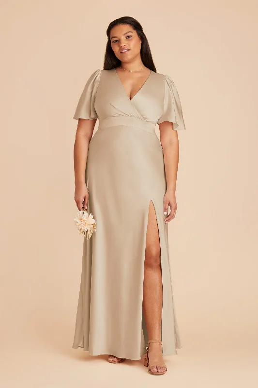 Marni Matte Satin Dress - Neutral Champagne