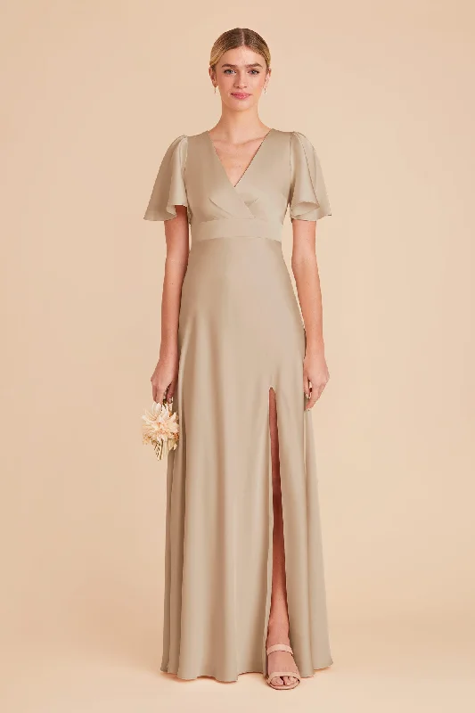 Marni Matte Satin Dress - Neutral Champagne