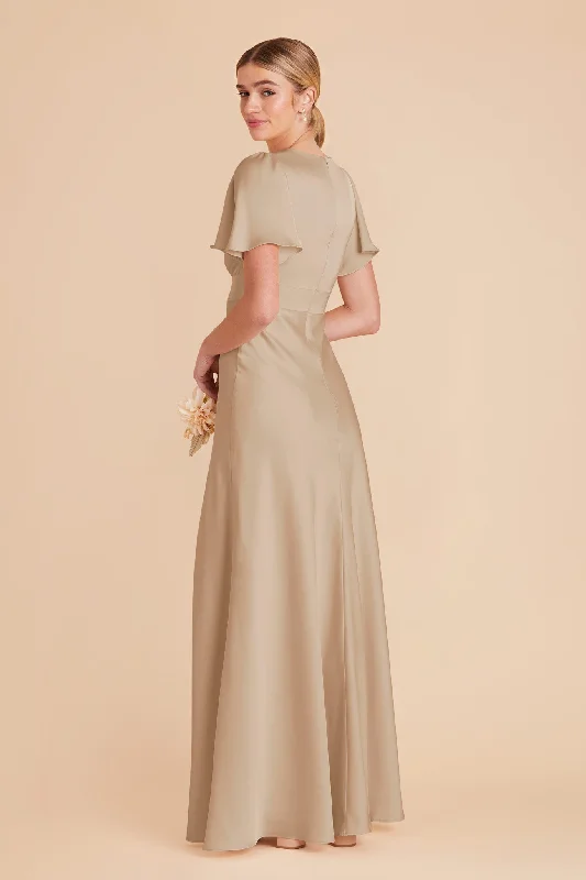 Marni Matte Satin Dress - Neutral Champagne