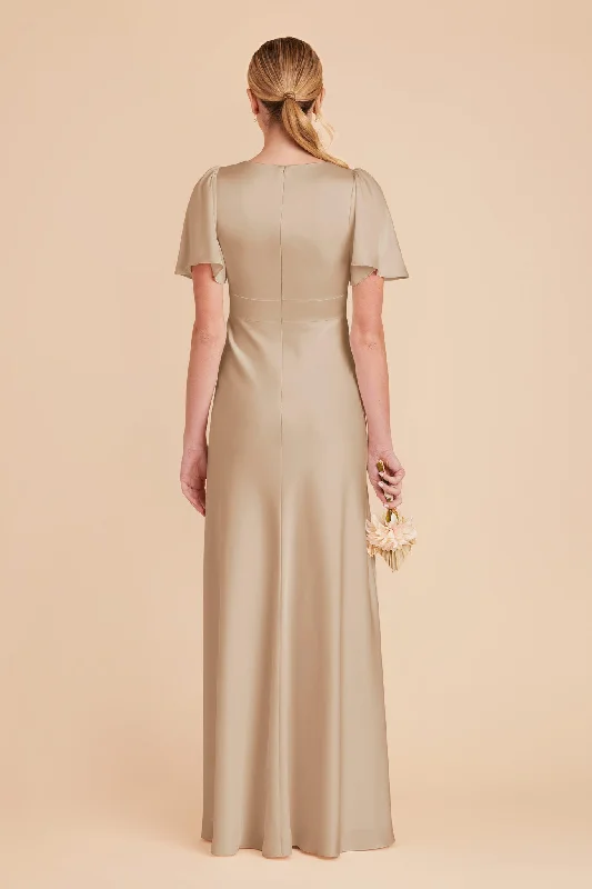 Marni Matte Satin Dress - Neutral Champagne