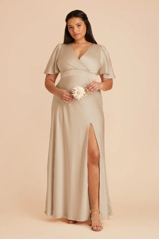 Marni Matte Satin Dress - Neutral Champagne