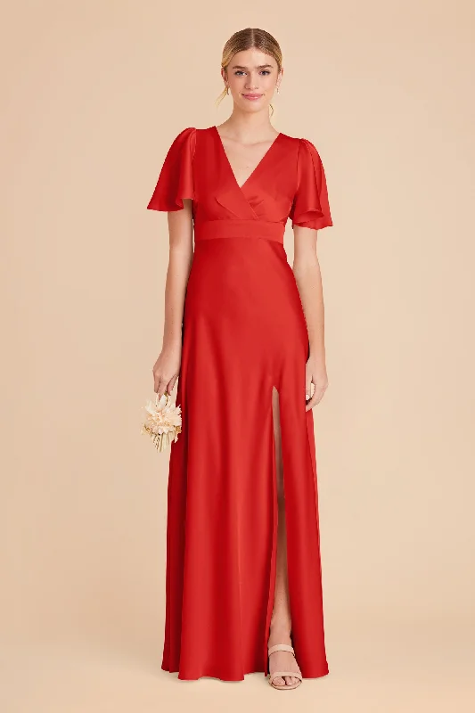 Marni Matte Satin Dress - Ruby Red