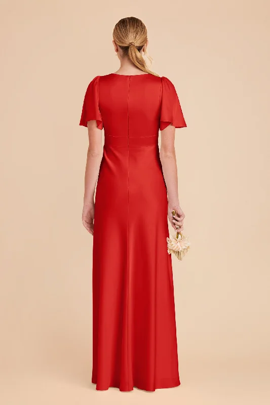 Marni Matte Satin Dress - Ruby Red