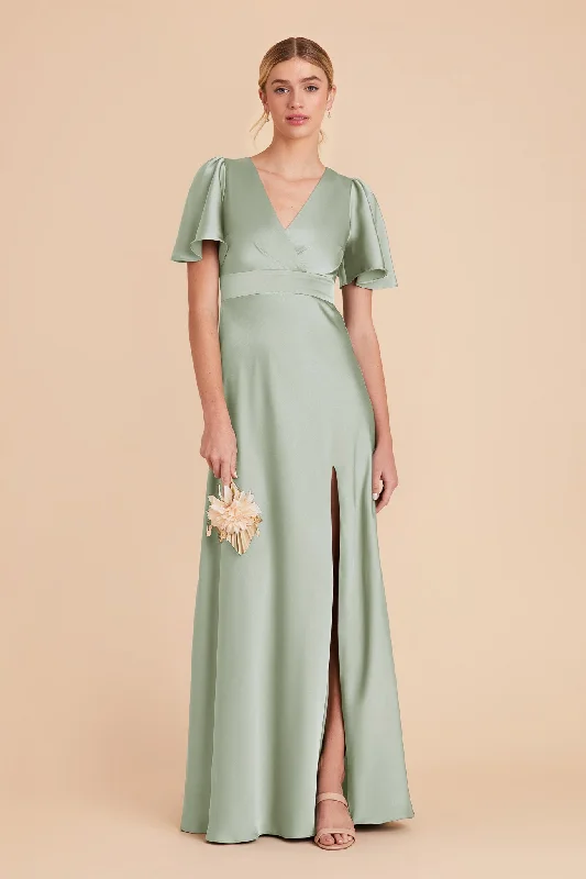 Marni Matte Satin Dress - Sage