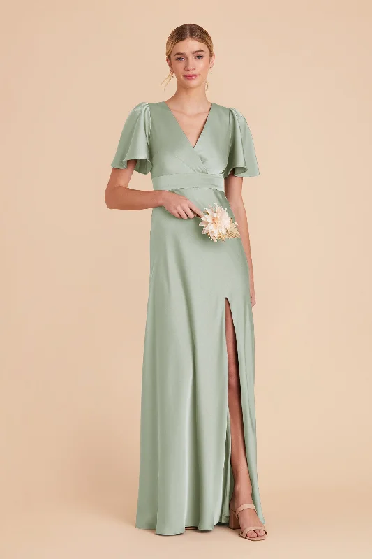 Marni Matte Satin Dress - Sage