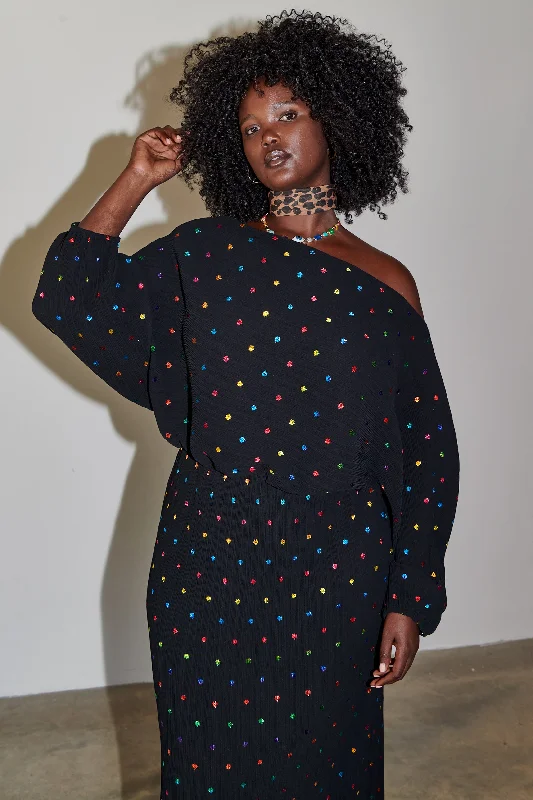 Multi Spot Long Sleeve Tilly Dress