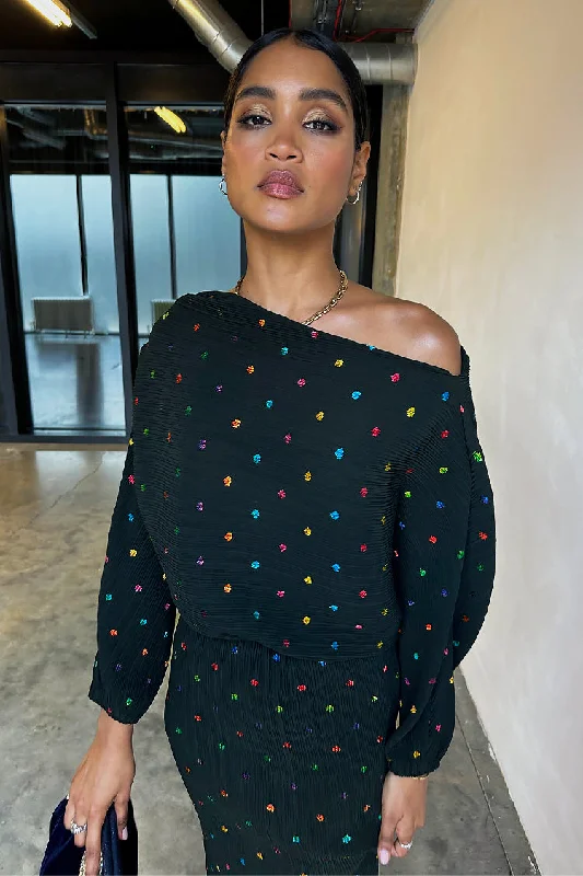 Multi Spot Long Sleeve Tilly Dress