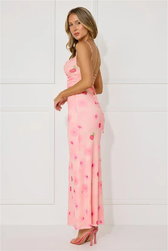 Musical Dream Mesh Maxi Dress Pink