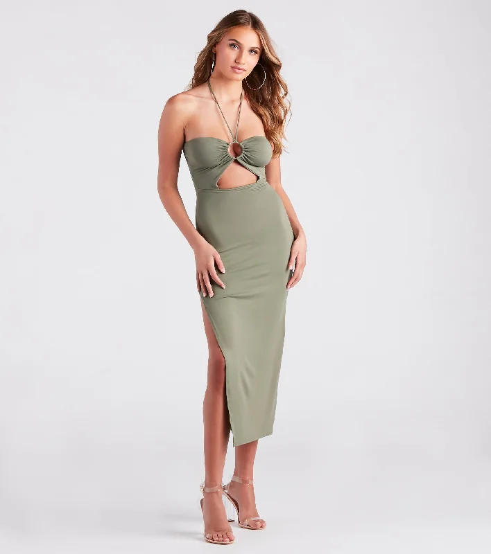 Paradise Lost Halter Cutout Midi Dress