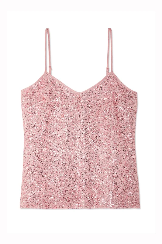 Pink Sequin Cami Top