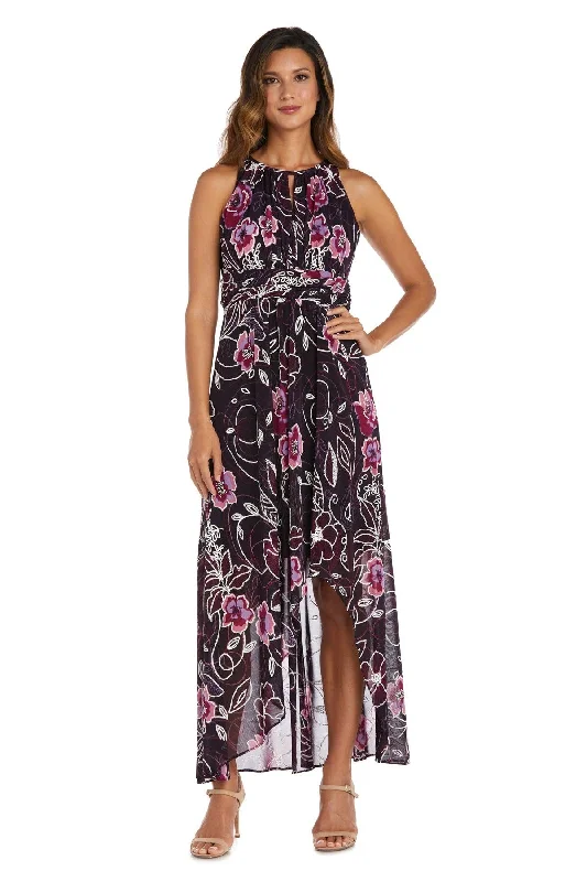 R&M Richards 7958 High Low Formal Print Dress