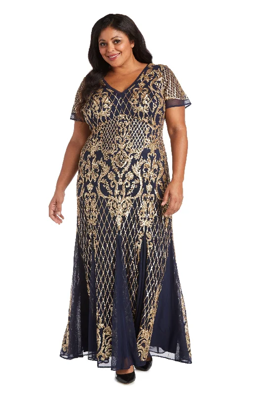 R&M Richards 7585W Long Formal Plus Size Dress