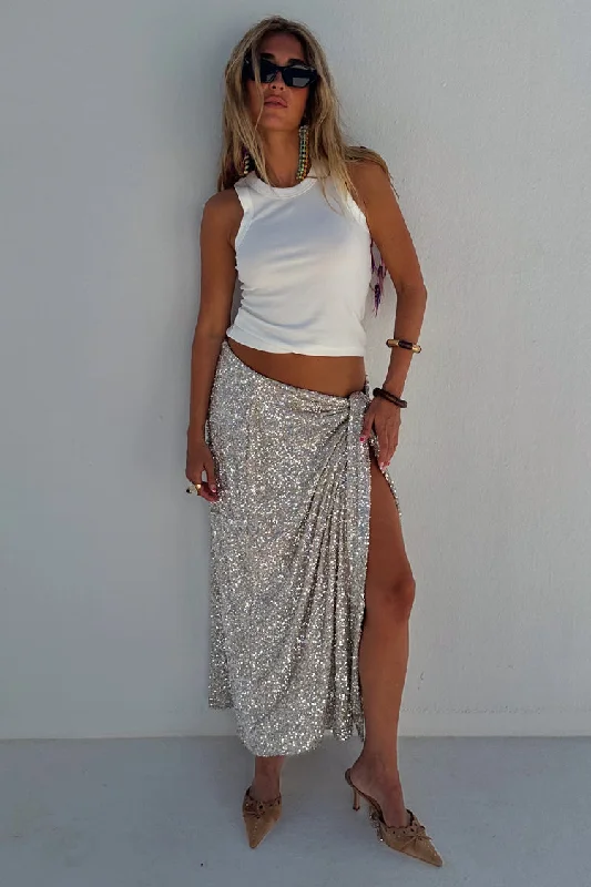 Sequin Maxi Wrap Jaspre Skirt