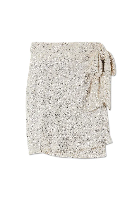 Silver Sequin Mini Jaspre Skirt