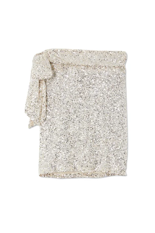 Silver Sequin Mini Jaspre Skirt