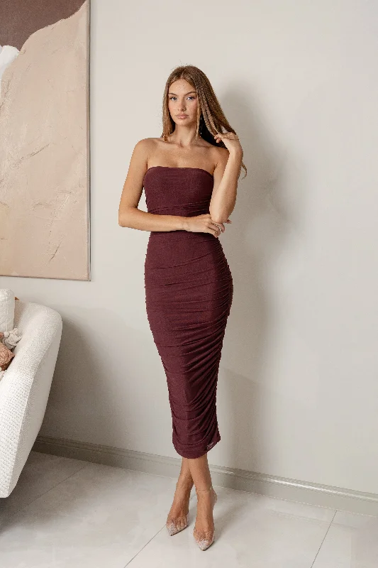 STARIA BACK CUT-OUT MAXI DRESS - Plum