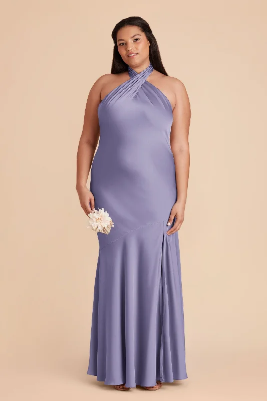 Stephanie Matte Satin Dress - Wisteria