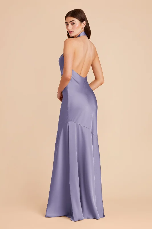 Stephanie Matte Satin Dress - Wisteria