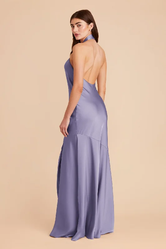 Stephanie Matte Satin Dress - Wisteria