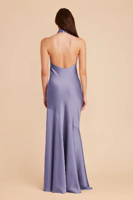 Stephanie Matte Satin Dress - Wisteria