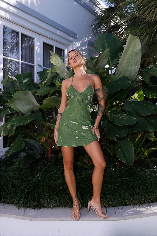 They All Know Me Mini Dress Green