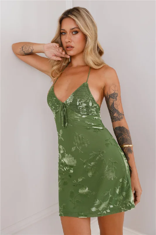 They All Know Me Mini Dress Green